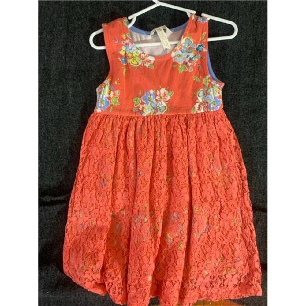 Matilda Jane Coral Lace Floral Dress‎ Girls Size 4 Kids